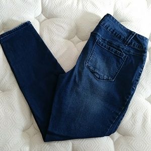 High-Rise Skinny Dark Wash Denim Jeans